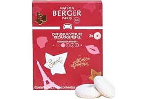 MAISON BERGER - Lot de 2 Recharges Diffuseur Voiture – Système Céramique – Diffusion 4 à 6 Semaines – Parfum Lampe Berger – Fabriqué en France (Lolita Lempicka Sweet)