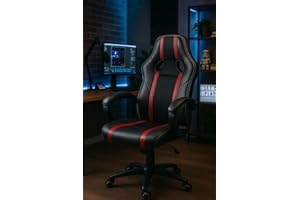 Regalos Miguel - Silla Gaming Race roja y Negra - Máxima Ergonomía - Ideal para sesiones de Gaming