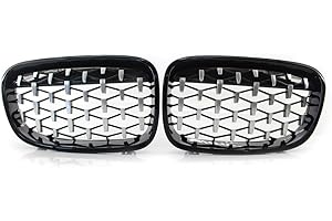 GSRECY For F20 F21 1 Series 2011-2014 Pre-facelift Front Kidney Bumper Gloss Black Grill Grilles (Chrome-Diamond)