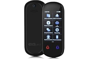 EXSULITY Appareil de traducteur de langue, plus de 138 langues en temps réel, pas besoin de Wi-Fi, traduction instantanée de l'IA, appareil de traduction photo/voix/enregistrement hors ligne pour