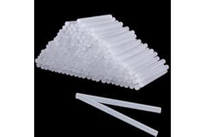 ZEONHEI 200 Sztuk przezroczystych wkładów klejowych 7 mm x 100 mm, do pistoletu do klejenia na gorąco, mini wkłady do klejenia na gorąco, do majsterkowania, dekoracji domu, projektów klejących, napraw