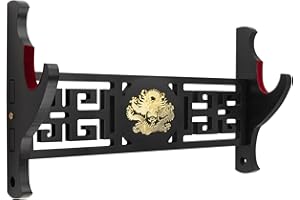 Ekkhysis Support Mural Katana Loong V elours Katana Rembourré，Support Sabre, Crochets Ajustables pour Tanto Rapier Light Saber Samurai Sword Cosplay Blade Tanjirou Demon Slayer Weapon Rack