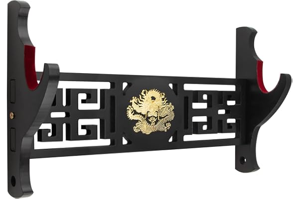 Ekkhysis Support Mural Katana Loong V elours Katana Rembourré,Support Sabre, Crochets Ajustables pour Tanto Rapier Light Saber Samurai Sword Cosplay Blade Tanjirou Demon Slayer Weapon Rack