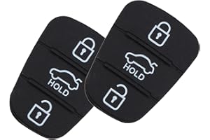 XIEMINLE 3 Tasten Ersatztastenfeld Autoschlüssel Tastenfeld kompatibel Gummipad Kompatibel mit KIA Hyundai i20 i30 ix20 ix35 Ceed Soul Venga Sportage,2-Stück