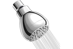 GOLDMIKY ASEOK Duschkopf Hochdruck 7,6 cm wassersparende Kopfbrause, chrom 2,5 GPM Duschkopf, kraftvoller hoher Durchfluss Duschkopf für Bad Spa Dusche, Luftblasen Druck Duschkopf (Silber1)