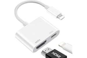 VECBMN Lightning to HDMI Adapter【Apple MFi Certified】 HDMI Adapter for iPhone/iPod, 1080P HD Digital Video& Audio Sync Screen Converter for iPhone, Pod, HDTV/Projector/Monitor Support All iOS