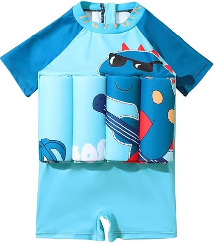Combinaison Flottante Bébé Garçon 1 Pièce – Flottabilité Réglable, Séchage Rapide – 4 à 8 Ans – Pour Piscine Et Plage