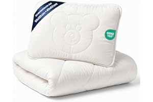 TOTSY BABY Kocyk dziecięcy kołderka dziecięca 120x90 cm - kocyk i poduszka z motywem misia 40x60 cm Zestaw kołderek dziecięcych kołderka pościel mikrofibra biała