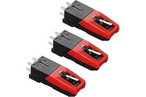 HAPPOW 3PCS Universal Record Player Cartridge, Turntable Cartridge Needle Replacement Turntable Diamond Replacement Stylus for LP Phonograph,ION, Crosley, Victrola