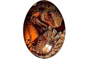 BlinBlin Lava Dragon Egg, Dream Crystal Transparent Dragon Egg, Lava Dragon Eggs Decorations, Exquisite and Unique Figurines Gifts for Birthday and Anniversary(red)
