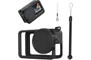 WEWOGA Osmo Action 6 Silicone Cas, Protecteur Manchon Couverture avec Lentille Casquette Compatible avec DJI Osmo Action 6, Protecteur Accessoires Perdu-Preuve Rop/Poignet Sangle, Anti-Scrach, Anti-Collision