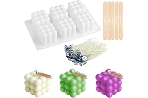 ACEWARMS Candle molds for Candle Making, 6 Cavity Bubble Candle Making molds Silicone Unique Candle Mold 3D Silicone molds for Candles Wax melt molds, White DIY Handicrafts Candle Decorations Tools (Style A)