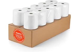 BESTYKS 20 rollos Rollo de papel térmico premium de 80 x 70 mm para impresora EPOS, terminal POS, caja registradora de papel de impresión para cámara infantil, impresión instantánea, papel térmico
