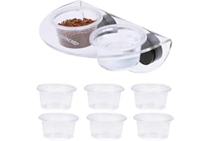 DERNORD Crested Gecko Feeding Ledge - White 6 Pack Water Bowl Reptile Vivarium Strong Magnetic Ledge Food Dish for Lizard Bearded Dragon