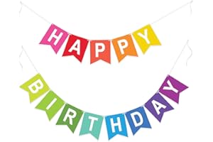 G2PLUS Bandierine Happy Birthday Pre-Assemblate Festoni Compleanno Bambina,Festoni Carta Compleanno Striscione Buon Compleanno Bandierine Compleanno per Feste di Compleanno Partito