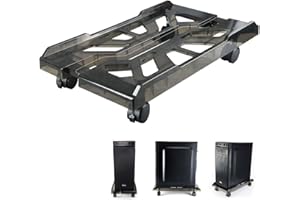 Qcdou Supporto PC Scrivania, Supporto per PC Case, Supporto per PC Case Stand Regolabile con 4 Ruote, CPU Holder Cart, Carrello Porta PC , per giocatori, studenti, casa/ufficio(G)