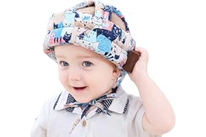 IEASEY 360°Anti-Kollision Baby Helm Kopfschutz Stoßfest Schutzhut Schutzhelm Säugling Kleinkind Kinder Kopfschutzkappe Schutzhut Baumwolle Hut Kopfschutzmütze Verstellbarer Kopfschutz, 6 bis 36 Monate Baby