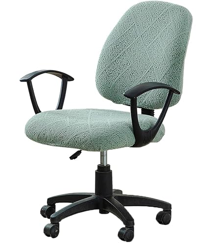 Vordpe Lot de 2 housses pour chaise de bureau, housse de siège élastique lavable, housse de chaise de jeu, housse de tabouret, chaise d'ordinateur, chaise de travail, chaise de bureau pivotante