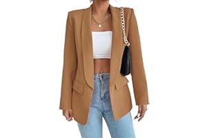 LIAOPUFUS Donna Blazer Slim Fit Maniche Lunghe Tuta con Risvolto Giacca da Ufficio Business con Tasche e Vari Colori Stile Casual Classico