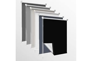 Homland Store Occultant sans Perçage, 50l x 120L cm (Largeur du Tissu 45cm) Rideaux Occultant avec Revêtement d'argent, Isolation Thermique, Installation Simple, pour Chambre, Salon, Noir