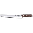 Victorinox Wood Bread and pastry knife, Wavy edge, Extra Sharp, Stainless Steel, Blade, 26 cm, Wood Handle, Brown