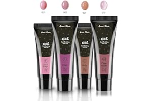 Nail Gel Kit, Jane Choi 4 Colors UV Gel Nail Extension Builder Gel Glue (Soft Pink,Pink,Nude ,Clear Nude), Nail Tool Extension Set for Home, Salon