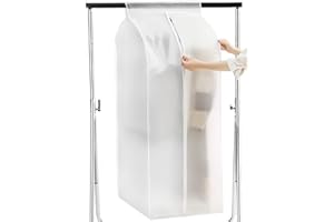 MIYSTN MHwan Kleidersack, 60X50X120cm PEVA Staub und Wasserdicht Kleiderschutzhülle, Schmutzabweisend und Geruchsneutral Abwaschbar Kleiderhüllen Wiederverwendbar, Kleidersäcke mit Reißverschluss