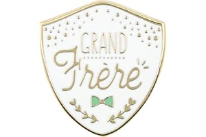 Manahia Pin's émaillé Cadeau Grand Frère - Avec Cartonnette Kraft - Bijoux - Annonce Naissance - Futur Grand Frère - Badge, Broche Grand Frère - Annonce Grossesse
