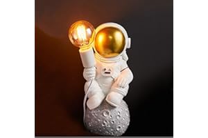 QJUZO Lampade da Parete Moderna con Tappo e Cavo, Bambini Applique da Parete Asilo Nido per Ragazzi Ragazze, Astronauta Notte Luce E27 Illuminazione a Parete, Bianco