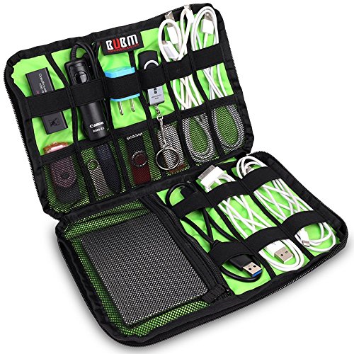 BUBM Tragbare Universal Electronics Zubehör Organizer, Travel Gear Organizer für Handys, USB-Kabel, Netz Banken, Kameras, Festplatte und Etc.by Senhai (Medium, Schwarz)