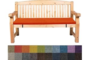 Bettschlange Coussins pour Bancs De Jardin, Coussin Salon De Jardin Exterieur, Antidérapant Coussin De Siège, Assise Coussin pour Banc De Mobilier Terrasse Canapé Extérieur,Rouge orangé, 160x45x3cm