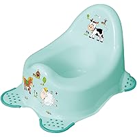 Premium Töpfchen Funny Farm aquamarin für Babys und Kinder stabiler Babytopf mit Anti-Rutsch-Funktion