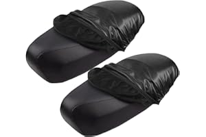 Taekooki 2 Stück Universal Motorrad Sitzbankbezug, Leder Wasserdicht Sitzabdeckung, Sitzbankabdeckung Wasserdicht, für Motorrad Roller Sitzschutz Schwarz