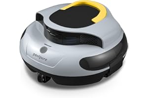 PoolPure AquaGuard SE III Cordless Robotic Pool Cleaner - Self-Parking for 40ft Inground/Above Ground Pools, Dual 30W Motors, 100min Runtime, 5000mAh, Algae & Fine Dust Removal (2025 Grey)