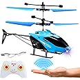 KIDZYMON® RC Helicopter with Hand Gravity Sensor, Flying Remote Control Helicopter Toy, Charging Helicopter with 3D Light & Safety Sensor for Kids Age 4+ Years I Pack of 1 (Blue)