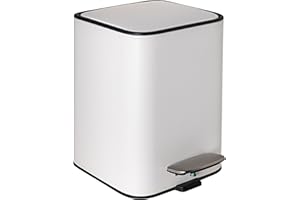 Erreke Papelera Baño con Pedal 3L, Cubo Basura Baño Acero Inoxidable con Tapa Cierre Suave y Silencioso, Cubo Interior Extraíble, Revestimiento Antihuellas (Cloud White)