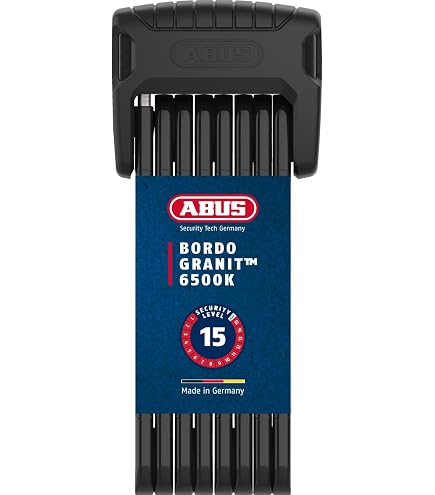 ABUS Faltschloss Bordo Granit XPlus 6500 Fahrradschloss aus gehärtetem Stahl - 85 cm lang - 2 Schlüssel enthalten