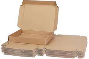 RLAVBL 25 Stück Braune Versandkartons mit den Maßen 33 x 25,4 x 5,1 cm für den Versand von Gegenständen, Spielzeug und Geschenken