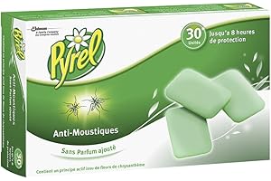 Pyrel Recharges pour Diffuseur Électrique en Plaquettes, Anti-Moustiques, Sans Odeur, Insecticide, Lot de 4x30