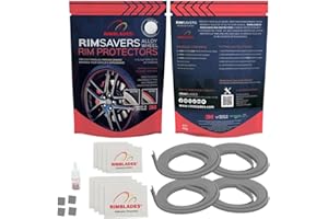 RIMBLADES Protecteurs de jantes en alliage Gris Rimsavers | UNIQUEMENT POUR LES JANTES À BORDS PLATS | 3 couleurs | Protections de jante durables | Protection contre les rayures des roues de voiture