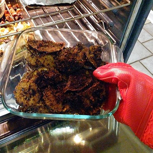 PURENJOY Silikon Ofenhandschuhe – Extra Lange Hitzebeständige Gesteppte Baumwolle Futter, Große Grillen Kochen Rutschfeste Wasserdichte Küche Handschuhe - 5