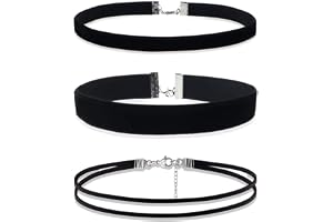 YSJCHEBS 3 st svart halsband sammet choker set, modehalsband, damtillbehör