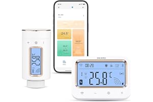 ‎INKBIRD Inkbird IRC-RW1 WLAN Heizkörperthermostat mit Gateway, App-Steuerung, umkehrbarem Bildschirm, 11 Zeitperioden der Temperaturregelung für Wohnzimmer, Badezimmer, Babyzimmer und so weiter.