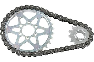 WOODNIU RACEIN Drive Sprocket Chain Combo,Gear Chain Set for Surron Light Bee X,Segway X160/260,420 Chain 30 13 Tooth Rear Front Sprocket,Chain Sprocket Conversion Kit for Modified Dirt Bike and Replacement