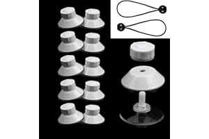 LUNNTE Dometic - Système de fixation sans perçage - Accessoires de camping-car - Ventouse Kampa - Dometic - Accessoires de camping - Lot de 10 avec 2 cordes en caoutchouc (blanc)