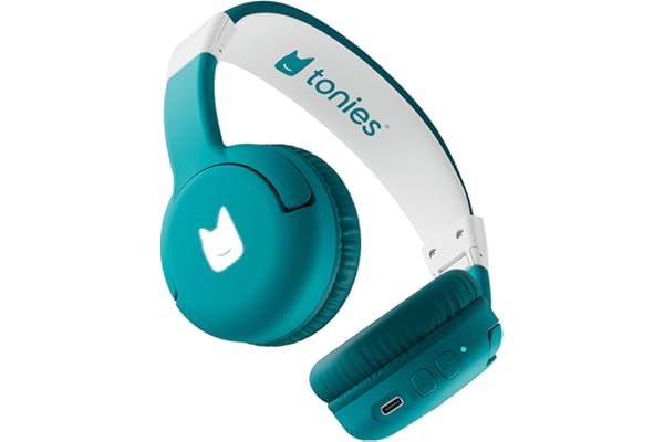 tonies Casque pour Enfant, Compatible avec Toniebox 2, Pliable et Facile à Ranger, Écoute sans Fil grâce au Bluetooth, Limiteur de Volume, pour Enfant à partir de 3 Ans, Vert Océan