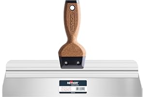NEYNOR® Espátula Pladur Profesional - Espátula Pladur 250mm - Espátula Ancha de Acero Inoxidable - Espátula de Emplastece - Hoja estrecha - Mango Contorneado - Made in EU