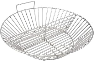 ONLY FIRE Onlyfire Cesti Carbone, Barbecue Grill Cestino per Fuoco Acciaio Inossidabile Adatto a Kamado Joe Big Joe per Cottura indiretta