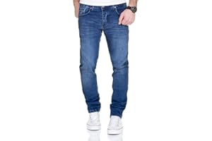 MERISH Jeans Herren Destroyed Hose Jeanshose Slim Fit Männer Denim 2081-1001