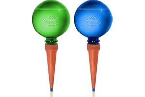 PLANTPAL Plant Watering Globes – Automatic Self Watering System for Plants Indoor & Outdoor, Plant Watering Devices, 2-Pack Blue & Green – Intelligent Moisture Sensor, Effortless Hydration